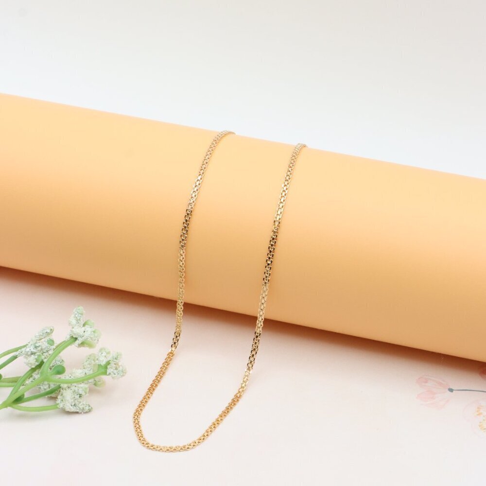 Rose Gold Classic Box Chain Necklace Gold Plated Brass, XPNL0290